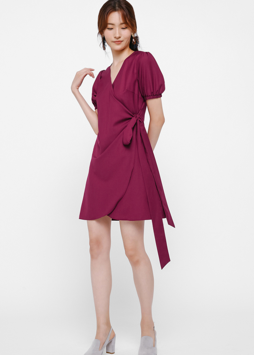 Buy Eldora Puff Sleeve Wrap Dress ...